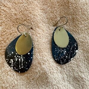 Sibilia (Anthropology) Abstract Blue, black and Gold Earrings